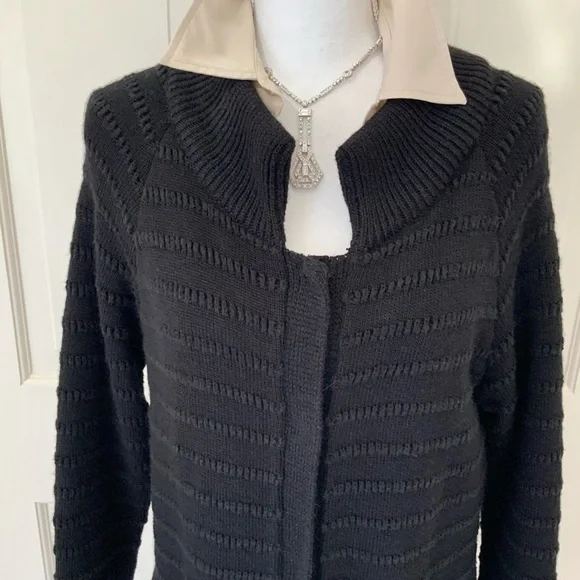 Carolina Herrera CH black cardigan sweater XS